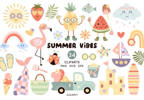 Download Retro Summer Vibes Clipart, Summer Png - Summer png Collection