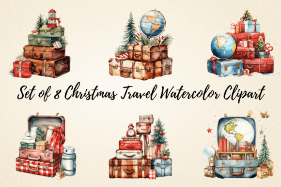 Download Christmas Travel Watercolor Clipart - Travel watercolor clipart Collection