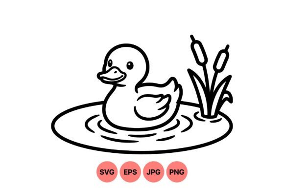 Download Cute Duck Pond Outline Svg - Cute duck Collection