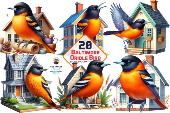 Download Watercolor Baltimore Oriole Bird Clipart - Premium Resources
