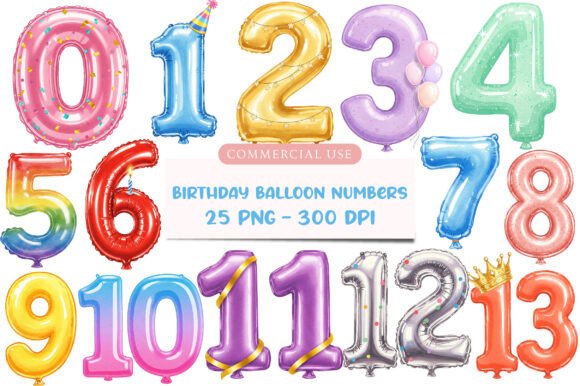 Download Happy Birthday Balloon Numbers Clipart - Happy Collection