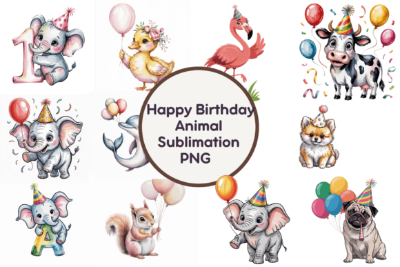 Download Happy Birthday Animal Sublimation - Happy Collection