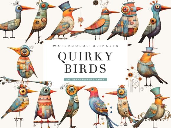 Download Whimsical Quirky Bird Clipart Bundle - Premium Bundle